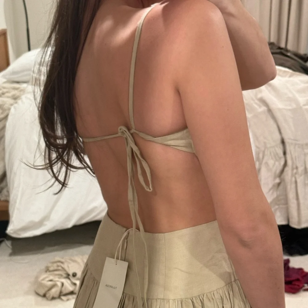 SAYLOR Creamy Beige Spaghetti-Strap Maxi Dress - Picture 3 of 3